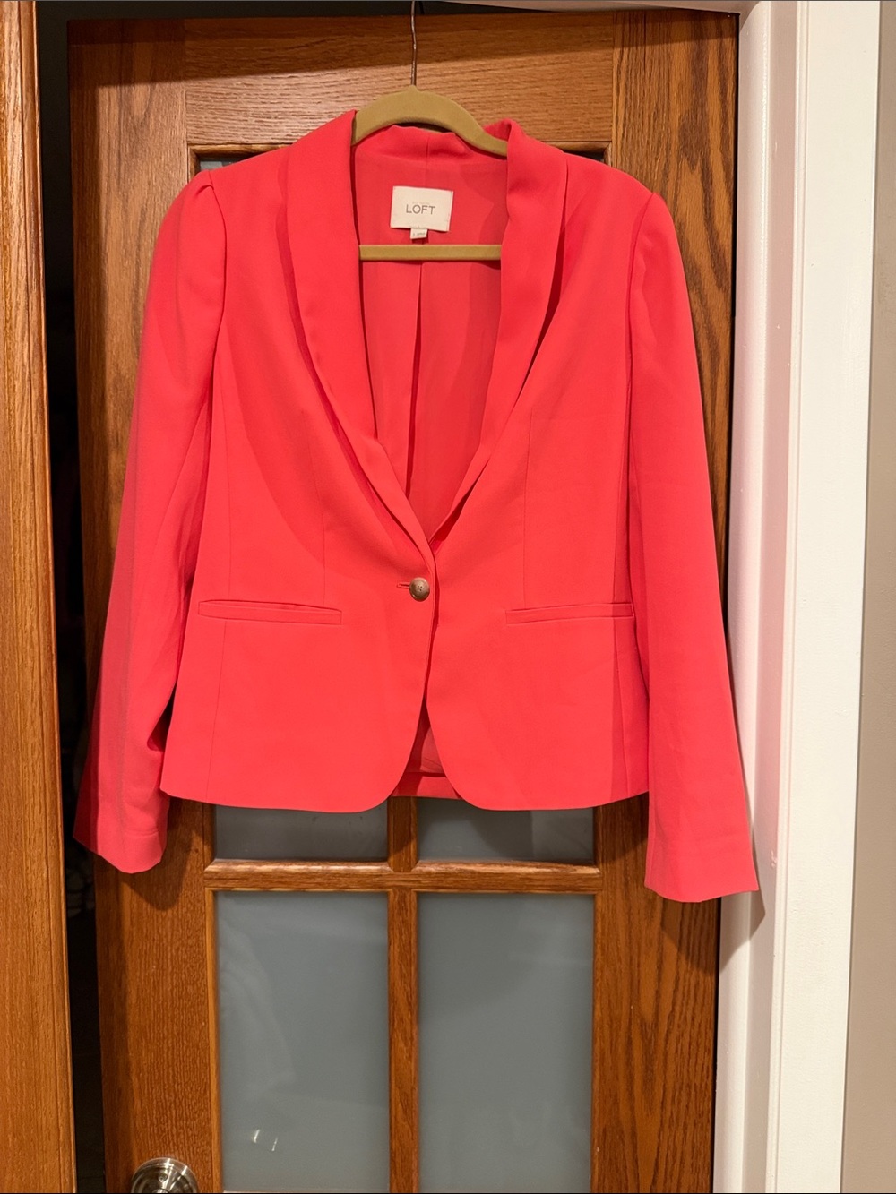 LOFT Coral-Red Women's Single-Button Blazer